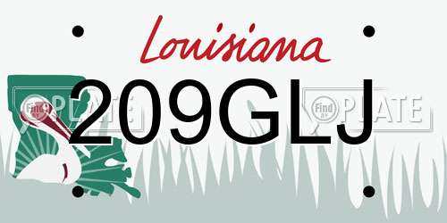209GLJ Louisiana License Plate