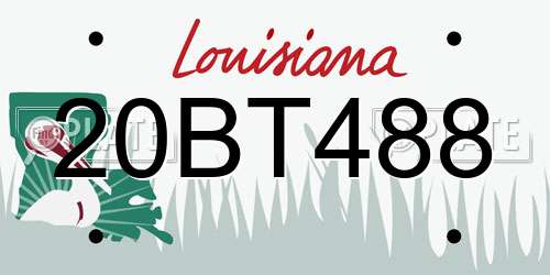 20BT488 Louisiana License Plate