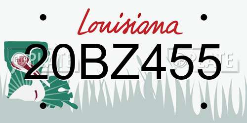 20BZ455 Louisiana License Plate