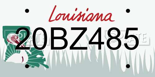 20BZ485 Louisiana License Plate