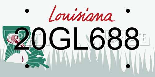 20GL688 Louisiana License Plate
