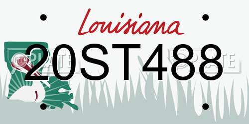 20ST488 Louisiana License Plate