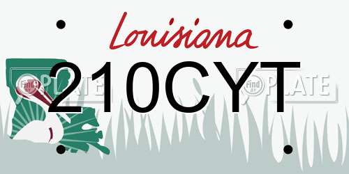 210CYT Louisiana License Plate
