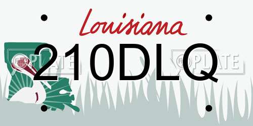 210DLQ Louisiana License Plate