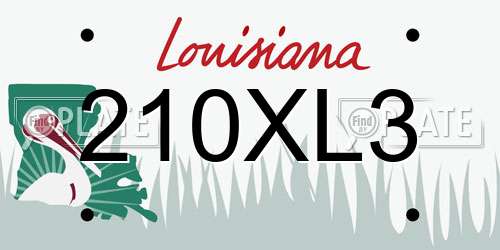 210XL3 Louisiana License Plate