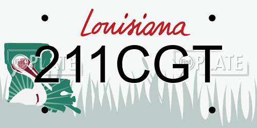 211CGT Louisiana License Plate