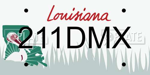 211DMX Louisiana License Plate