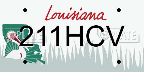 211HCV Louisiana License Plate