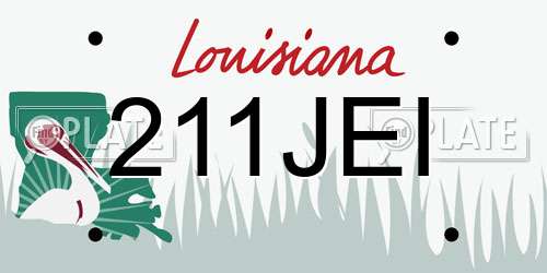 211JEI Louisiana License Plate