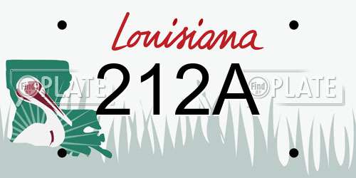 212A Louisiana License Plate