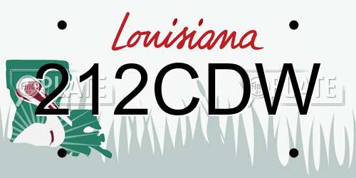 212CDW Louisiana License Plate