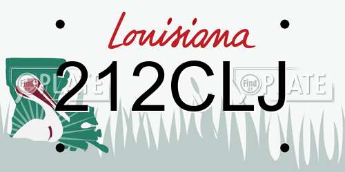 212CLJ Louisiana License Plate