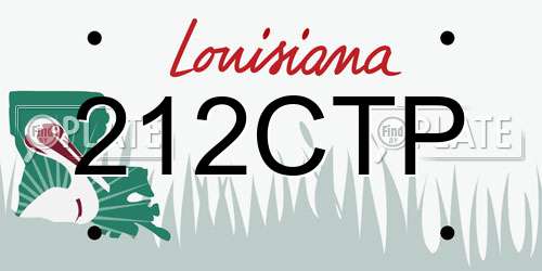 212CTP Louisiana License Plate