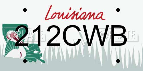 212CWB Louisiana License Plate