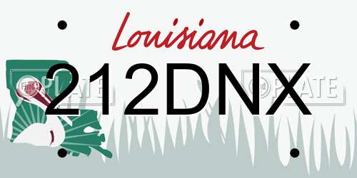 212DNX Louisiana License Plate