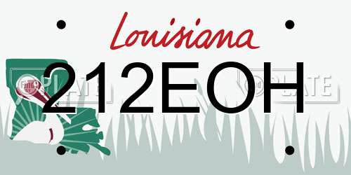 212EOH Louisiana License Plate