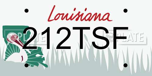 212TSF Louisiana License Plate