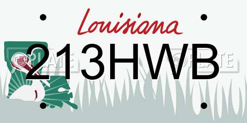 213HWB Louisiana License Plate