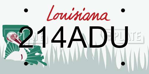 214ADU Louisiana License Plate
