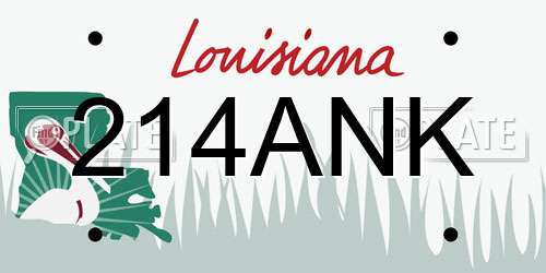 214ANK Louisiana License Plate