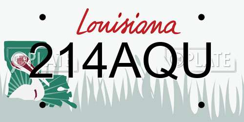 214AQU Louisiana License Plate