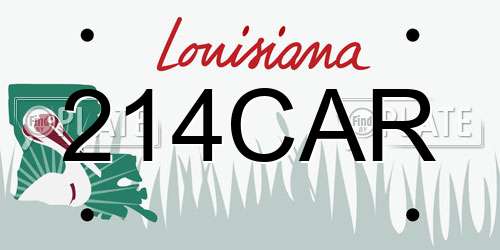 214CAR Louisiana License Plate