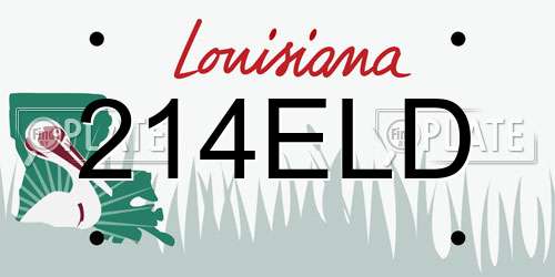 214ELD Louisiana License Plate