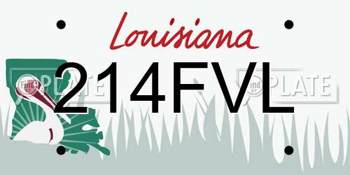 214FVL Louisiana License Plate