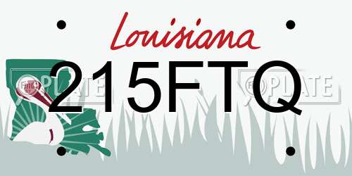 215FTQ Louisiana License Plate