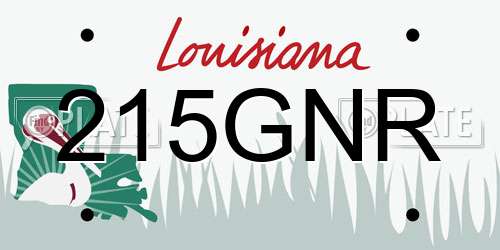 215GNR Louisiana License Plate