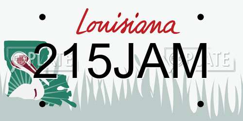 215JAM Louisiana License Plate