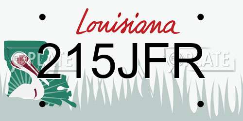 215JFR Louisiana License Plate