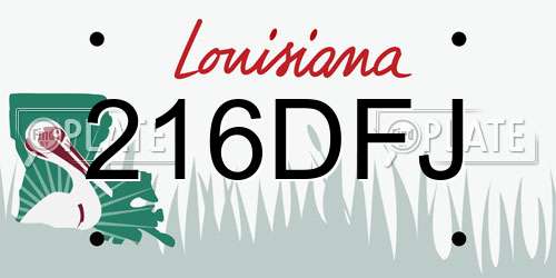 216DFJ Louisiana License Plate