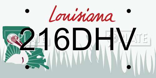 216DHV Louisiana License Plate