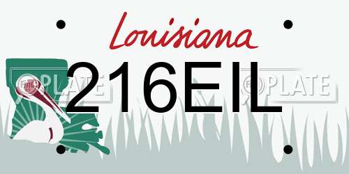 216EIL Louisiana License Plate