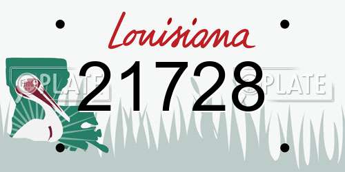 21728 Louisiana License Plate
