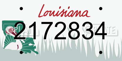 2172834 Louisiana License Plate