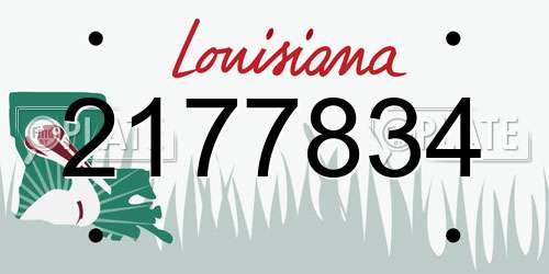 2177834 Louisiana License Plate