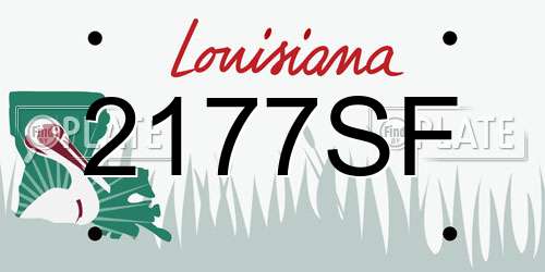 2177SF Louisiana License Plate