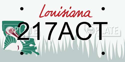 217ACT Louisiana License Plate