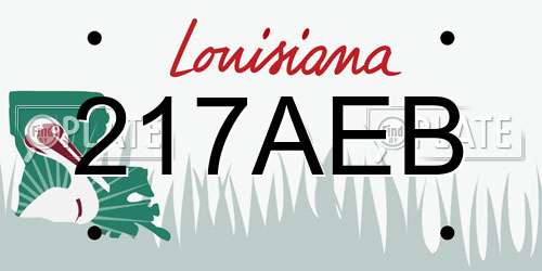 217AEB Louisiana License Plate