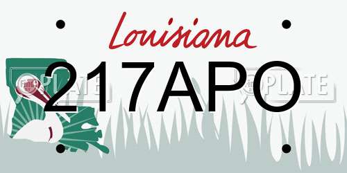 217APO Louisiana License Plate