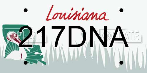 217DNA Louisiana License Plate