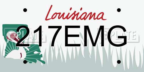 217EMG Louisiana License Plate