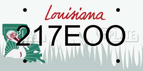 217EOO Louisiana License Plate