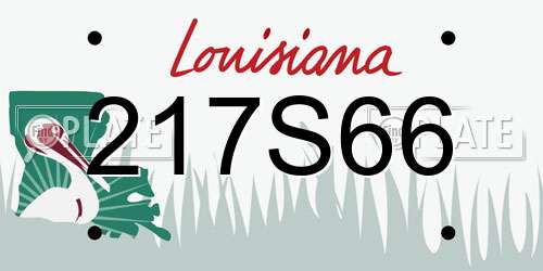 217S66 Louisiana License Plate