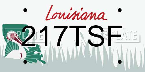217TSF Louisiana License Plate