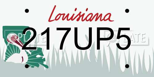 217UP5 Louisiana License Plate