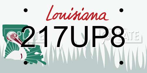 217UP8 Louisiana License Plate
