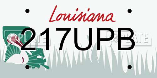 217UPB Louisiana License Plate